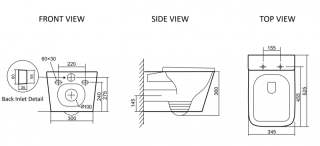 Унитаз подвесной SantiLine SL-5027MB безободковый чёрный матовый